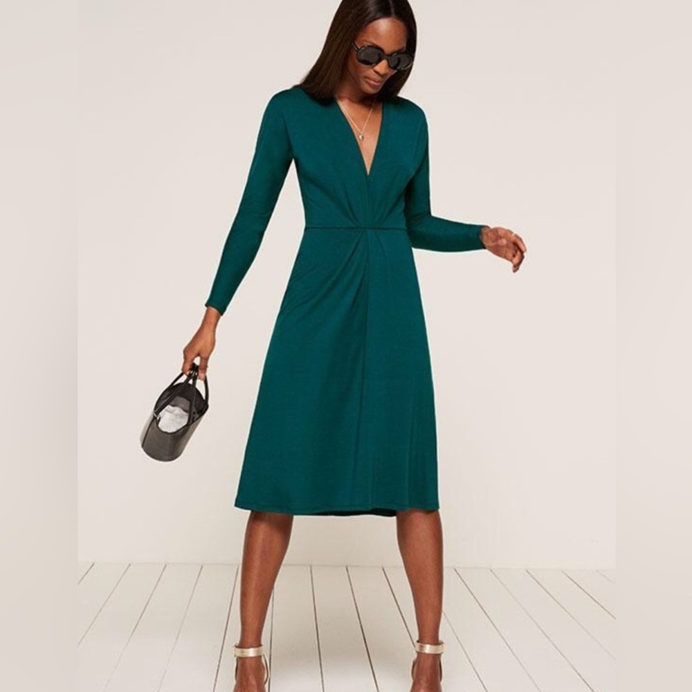 Reformation Carter Dress Teal (Size S) - Picture 2 of 10